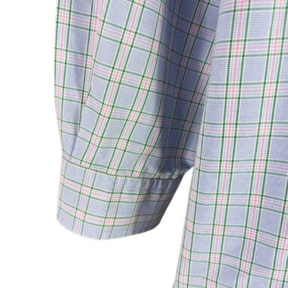 Ralph Lauren Shirt Mens button down Blue Plaid Shirt Logo Size 16.5 - Picture 7 of 9